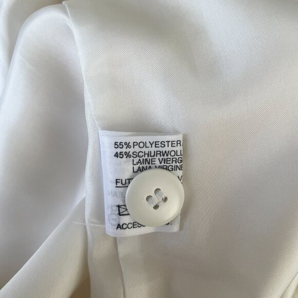 Louis Feraud Vintage 80s Beige Wool-Blend Skirt Suit Set Size 4 Formal - Picture 13 of 15